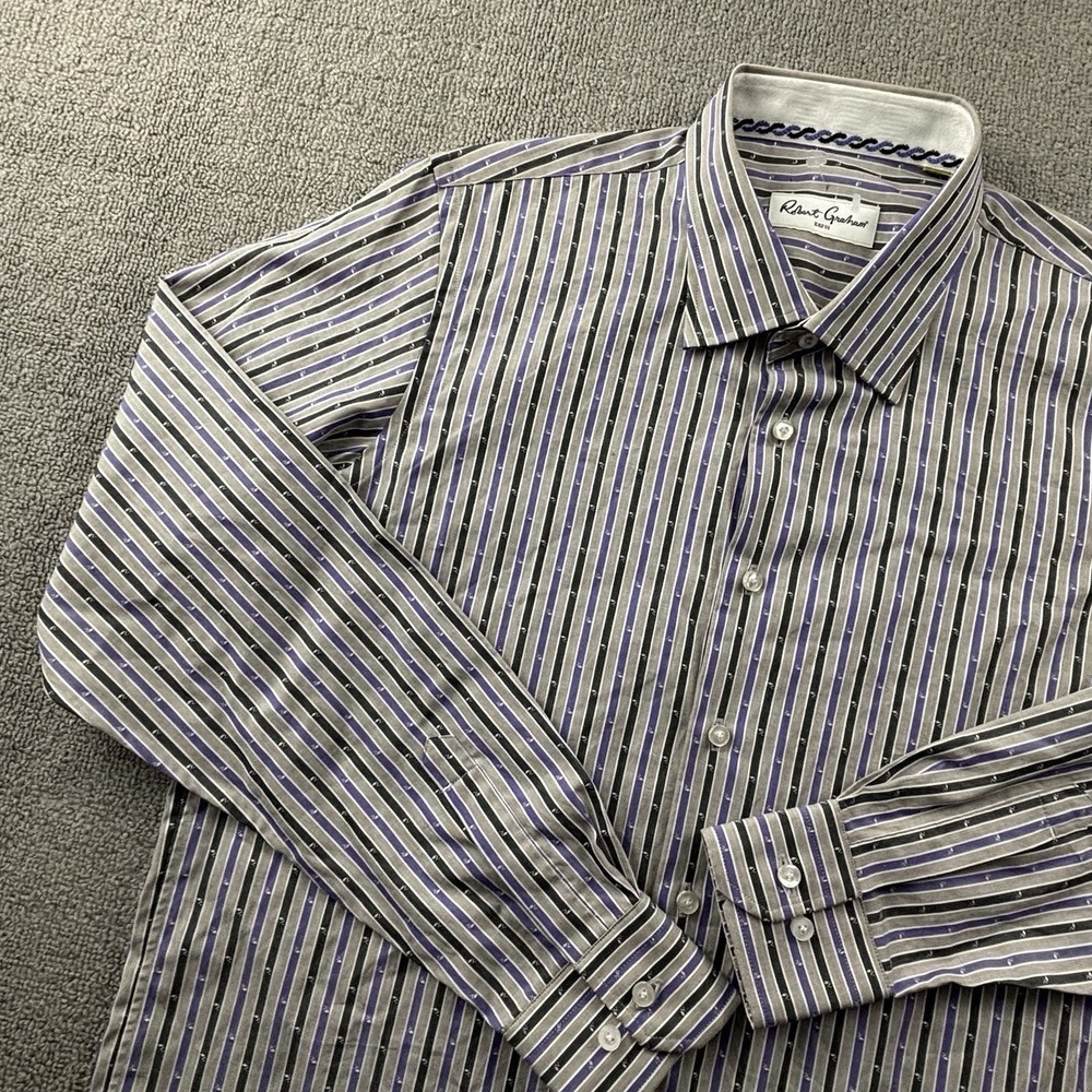 Robert Graham Shirt Adult Medium Button Up Long Sleeve Luxury Casual Men's - Picture 2 of 14